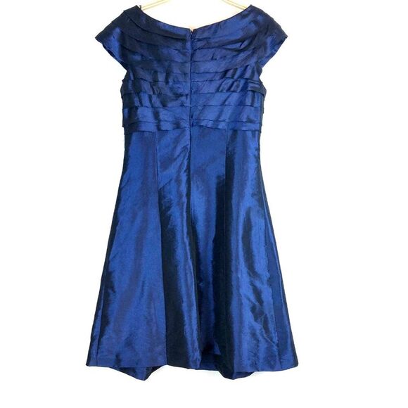 Vintage London Times Blue Taffeta Dress NWOT Size 4 Fit & Flare Cocktail Wedding - Picture 2 of 4